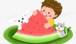儿童夏日吃瓜图片大全,儿童吃瓜欢乐时光图片集